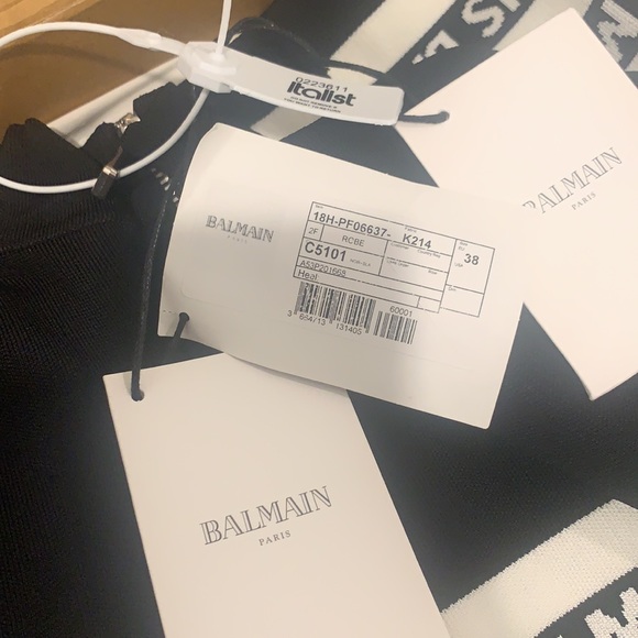 Balmain Striped Logo Knit BNWT - Picture 9 of 13